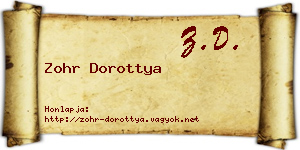 Zohr Dorottya névjegykártya